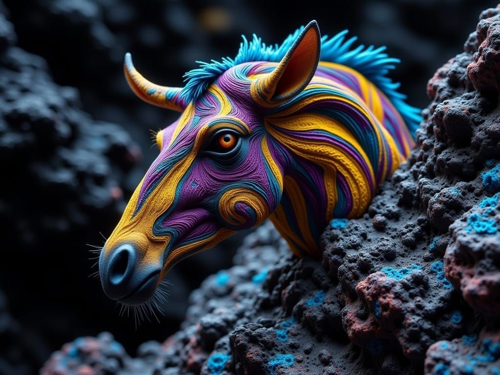 Dramatic Cliffside Climb in Vivid Colors