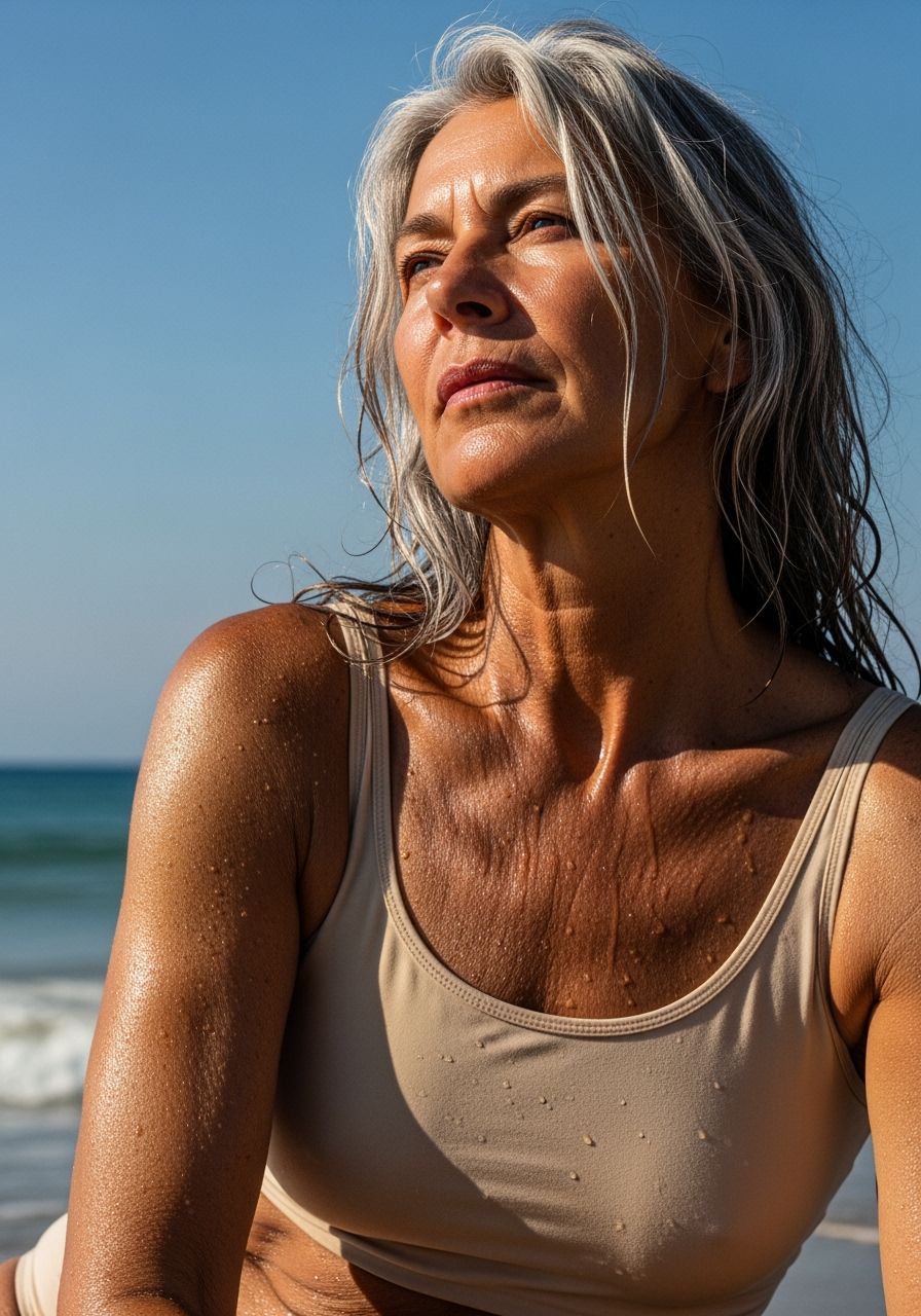 Desert Warrior Woman Relaxing on the Beach