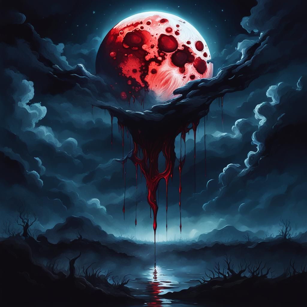 A moon bleeding