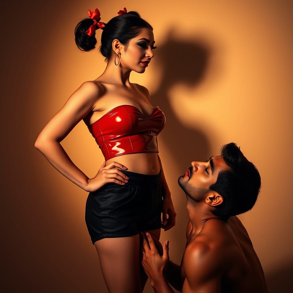 Glamorous Couple in Intimate Adoration