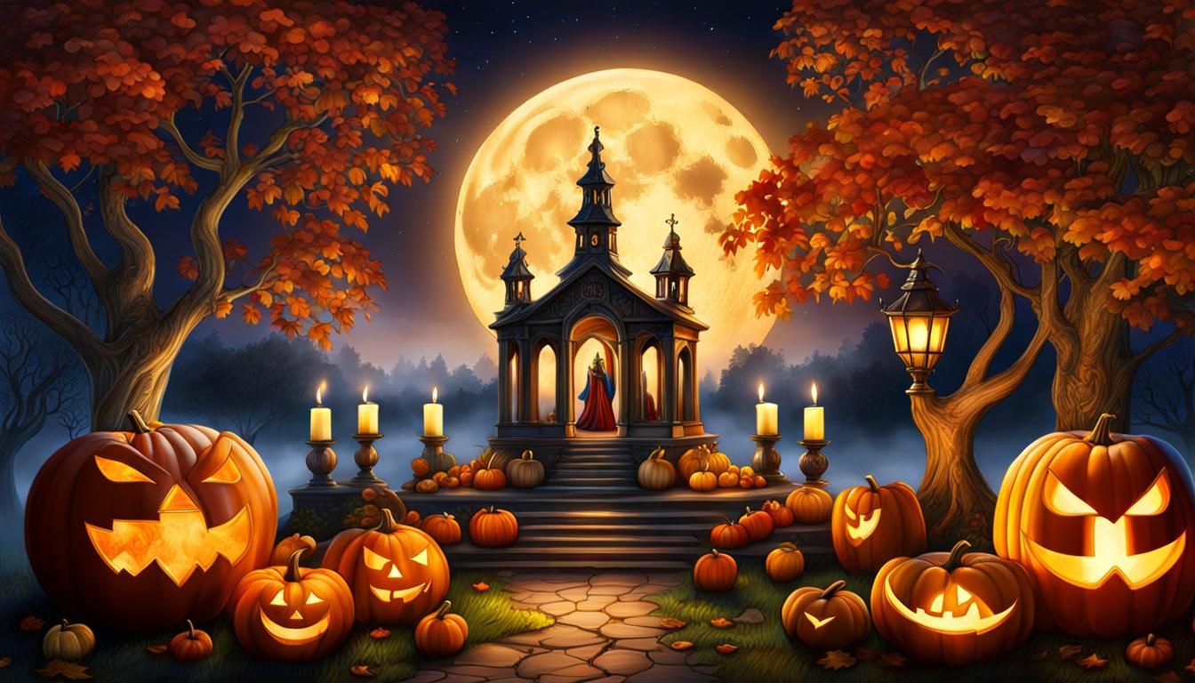 A beautifully detailed Halloween Altar