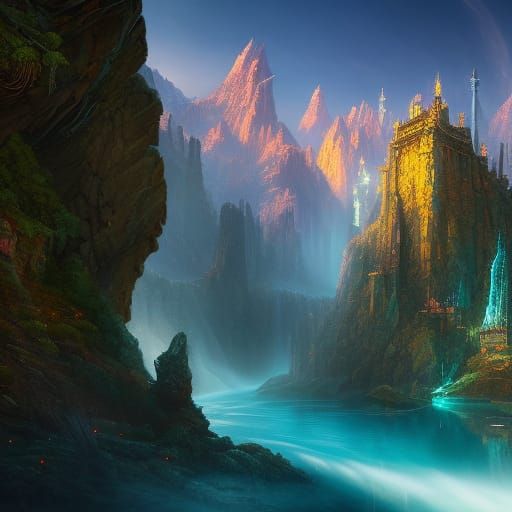 Fantastical Crystal Mine Concept Art