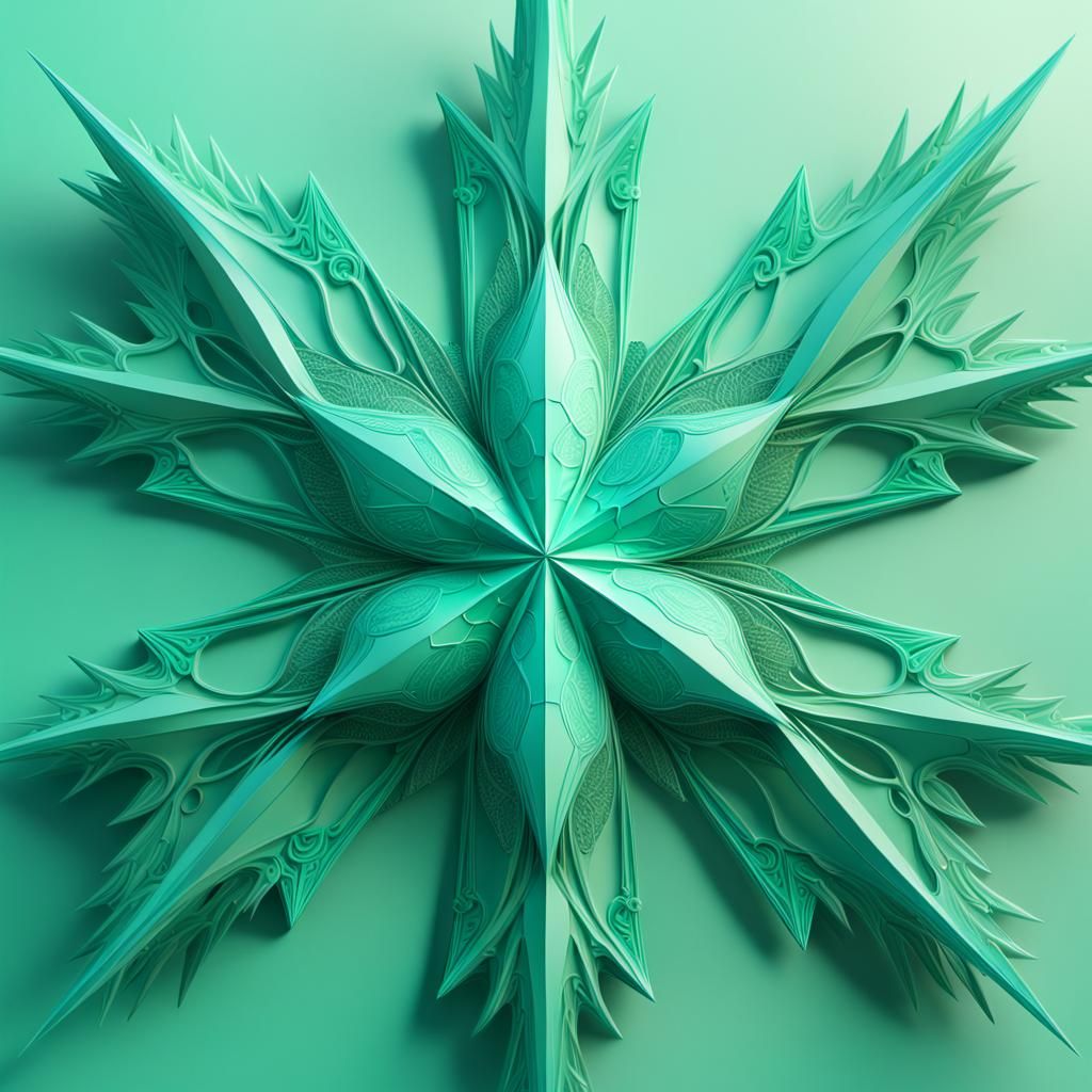 Delicate Turquoise Star: Minimalist 3D Tattoo Icon
