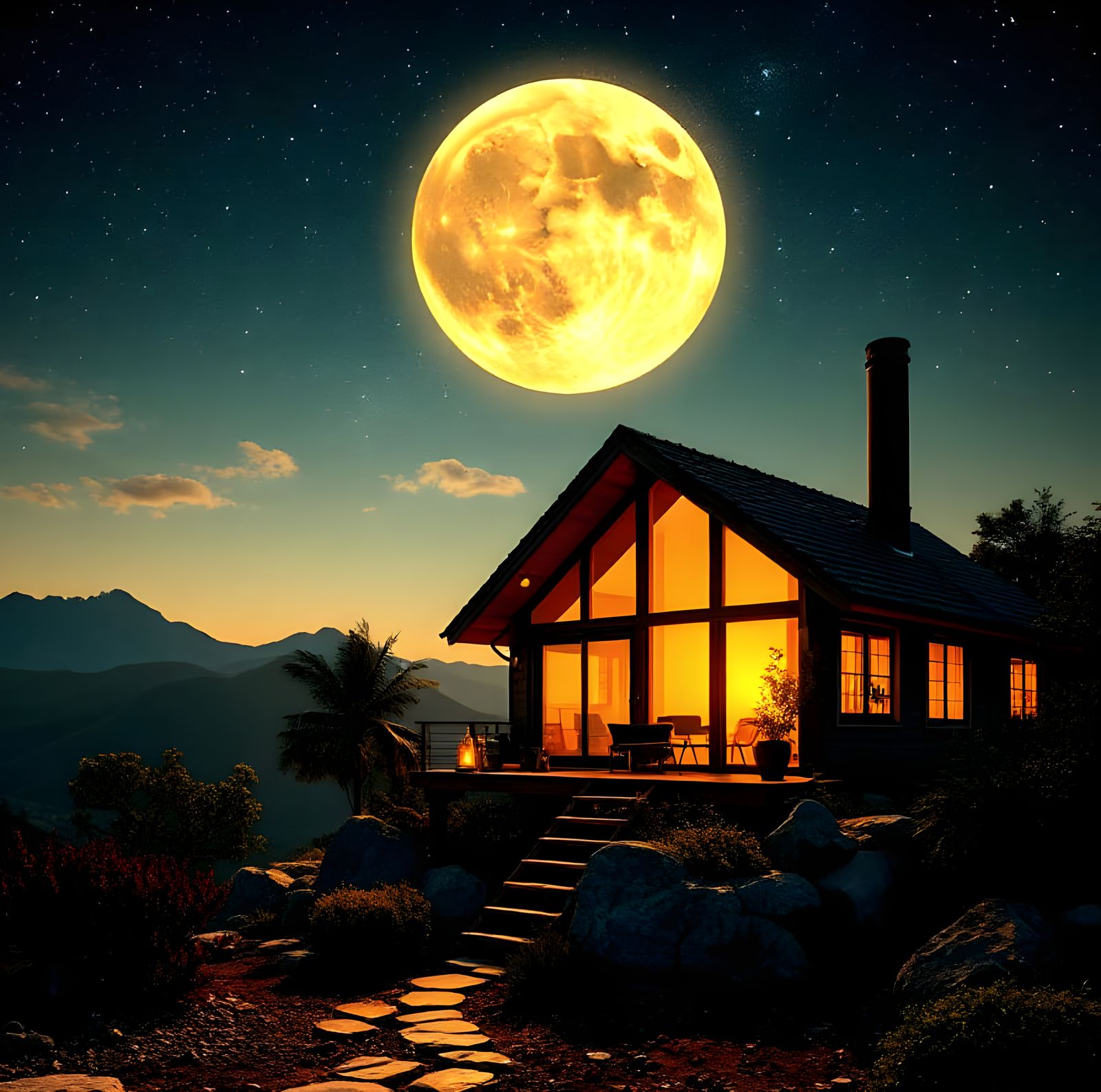 House under the full moon