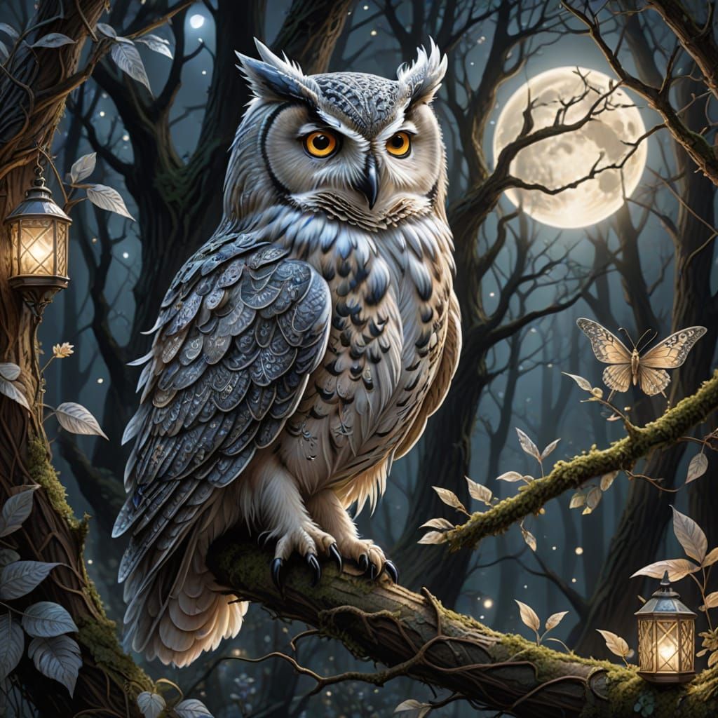 Ethereal Fantasy Forest Scene in Realistic Pencil Sketch Sty...