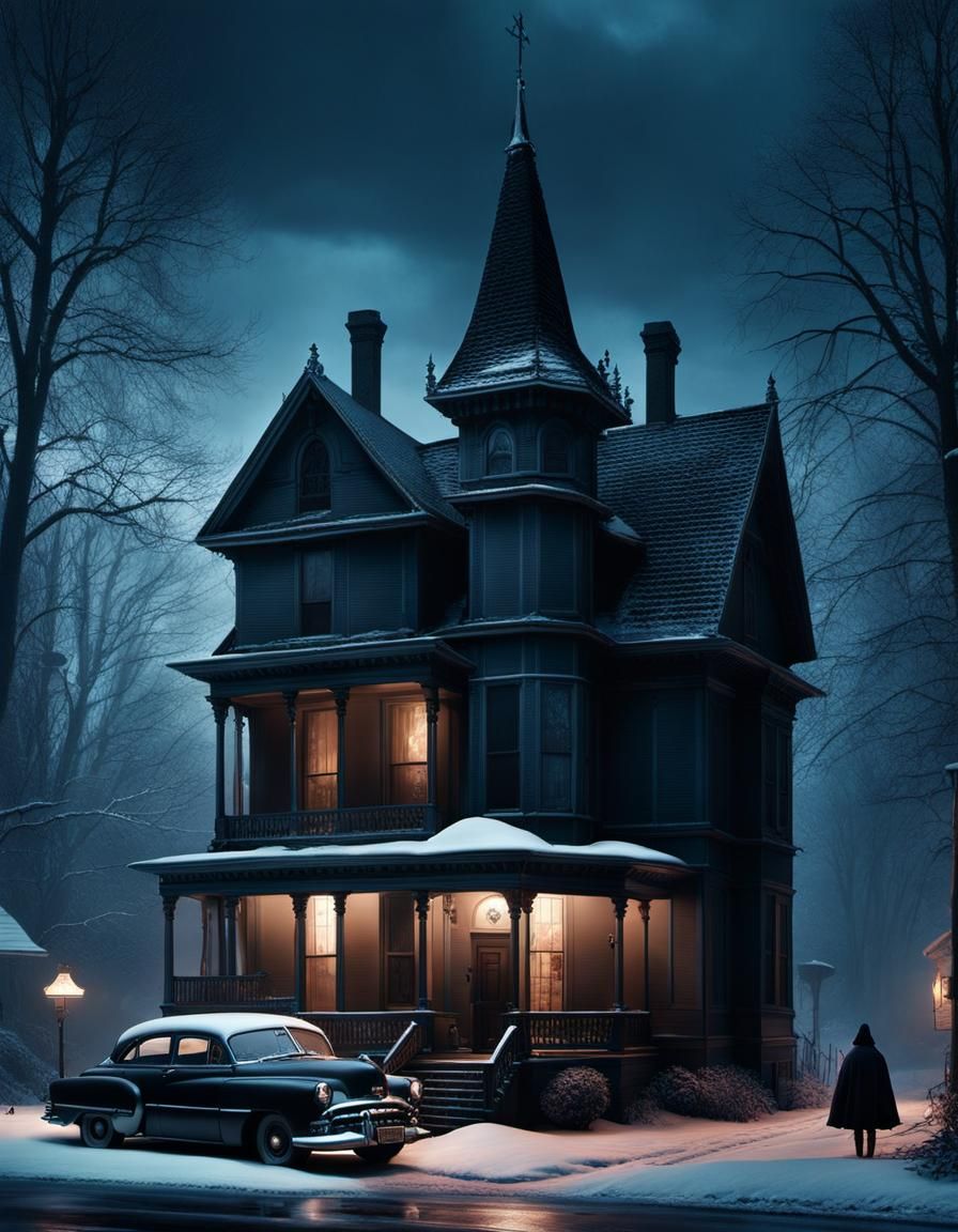 Haunted Gothic Nightmare: 1950s Photo-illustration