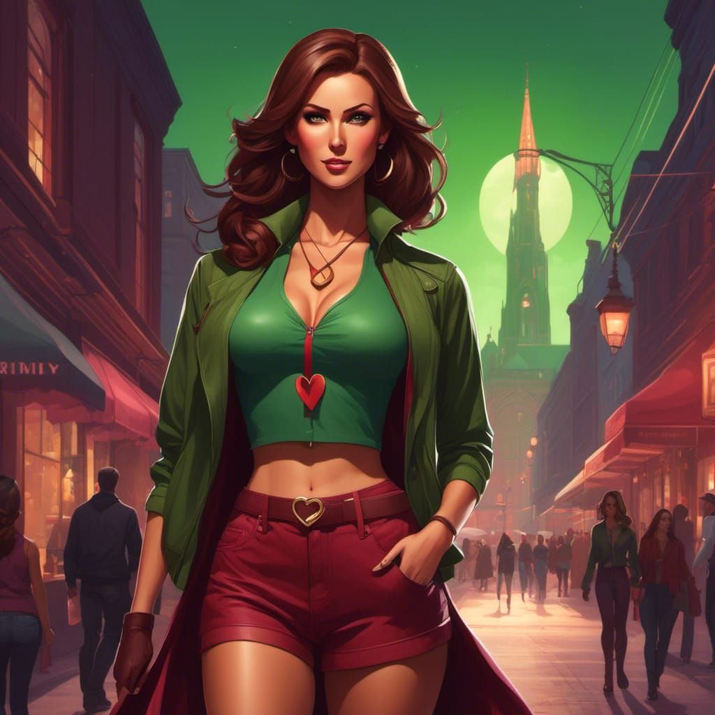 Woman with Hourglass Figure as Detailed Portrait