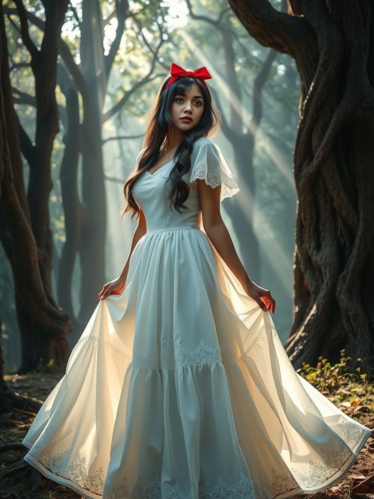 Snow White in Mystical Forest, Romantic Style
