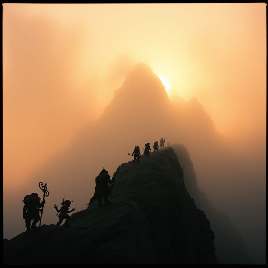 Mystical Beings Ascent Ancient Mountain