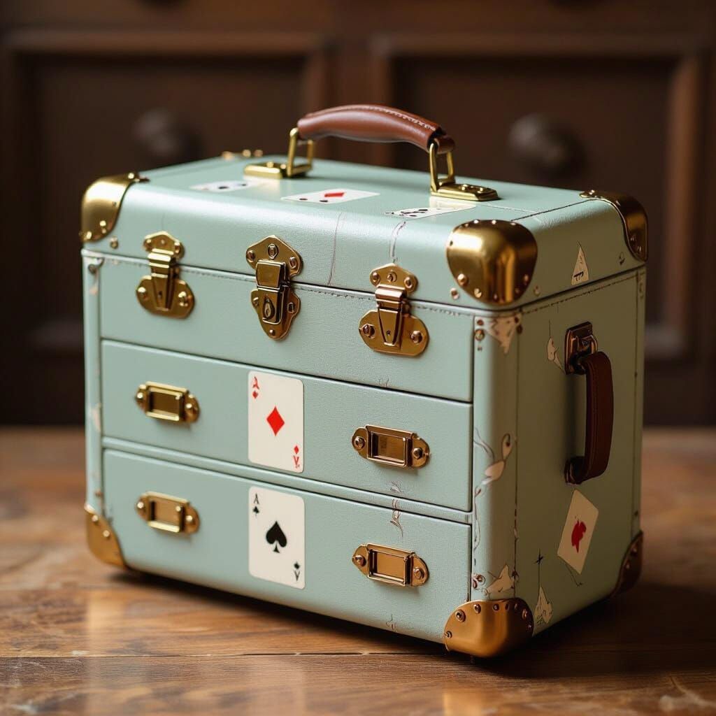 Alice in Wonderland Suitcase with Drawers