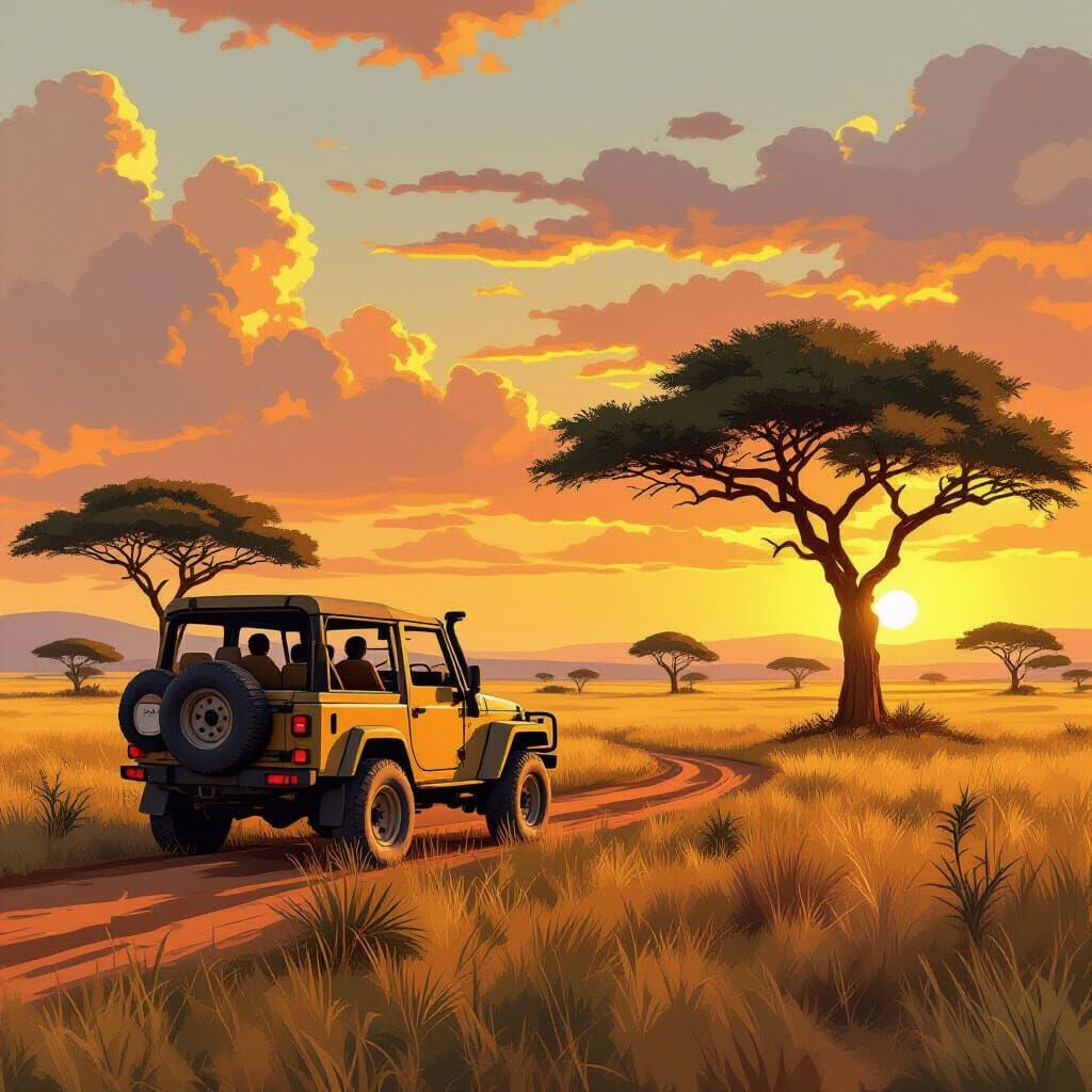 African Safari Adventure in Earthy Tones