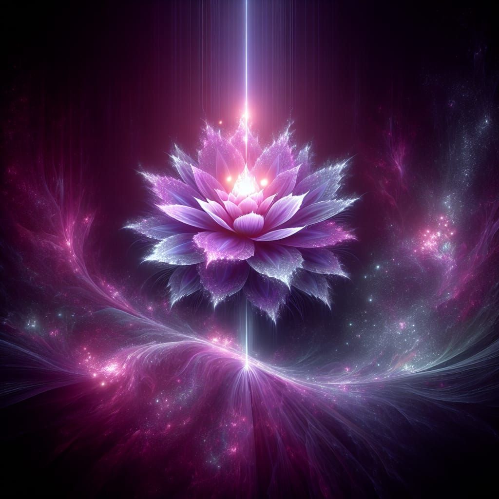 Glowing Purple Flower in Hyper-Photorealistic Style