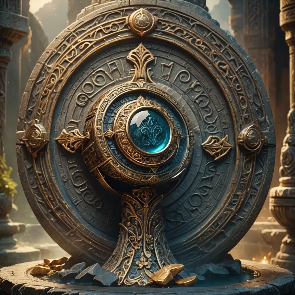 Mystical Stone Ring on Pedestal: Fantasy Concept Art