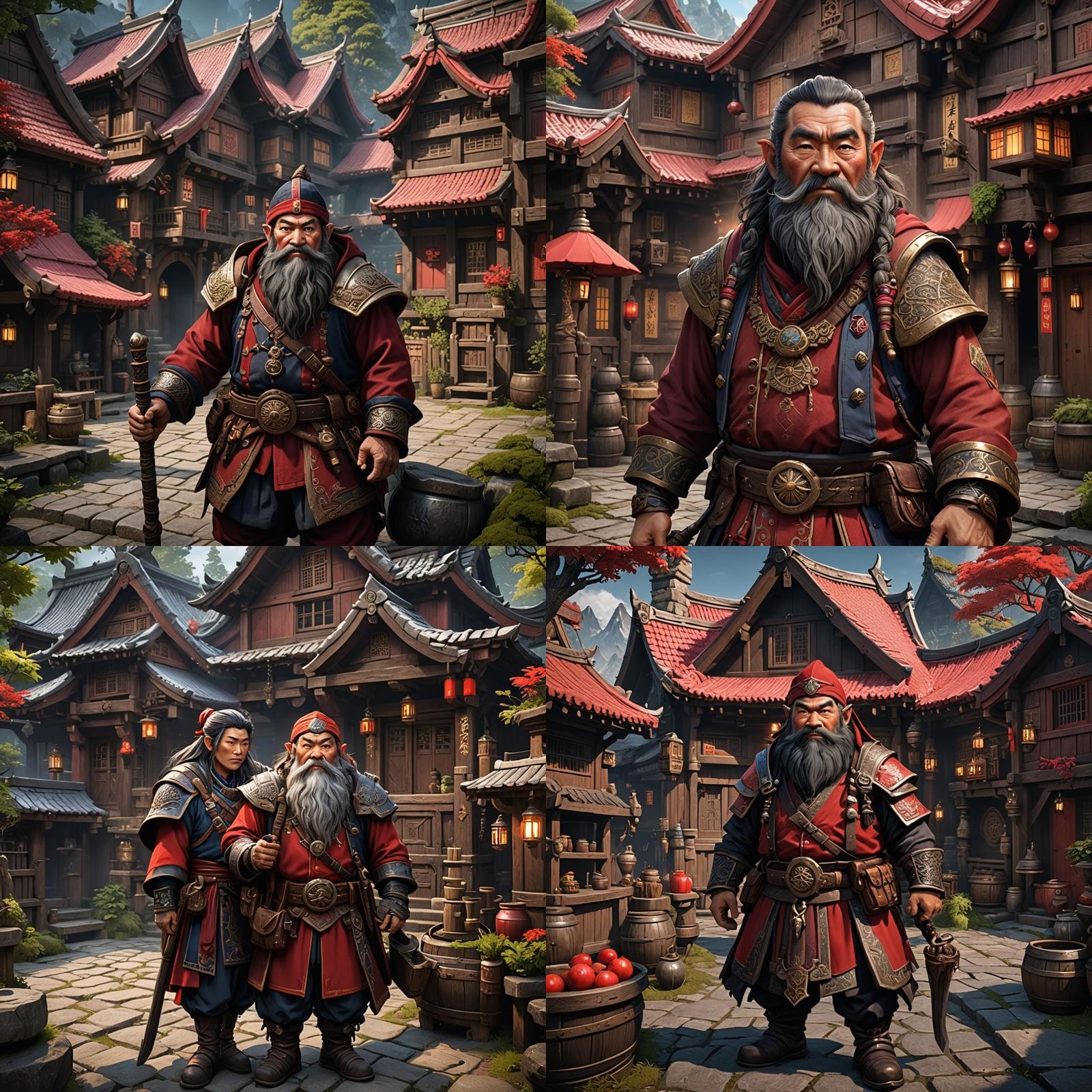 Fantasy Dwarf Innkeeper with Japanese Features