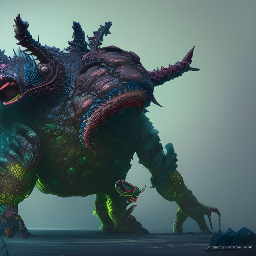 Omnidirectional Mutated Creature in Detailed Matte Painting
