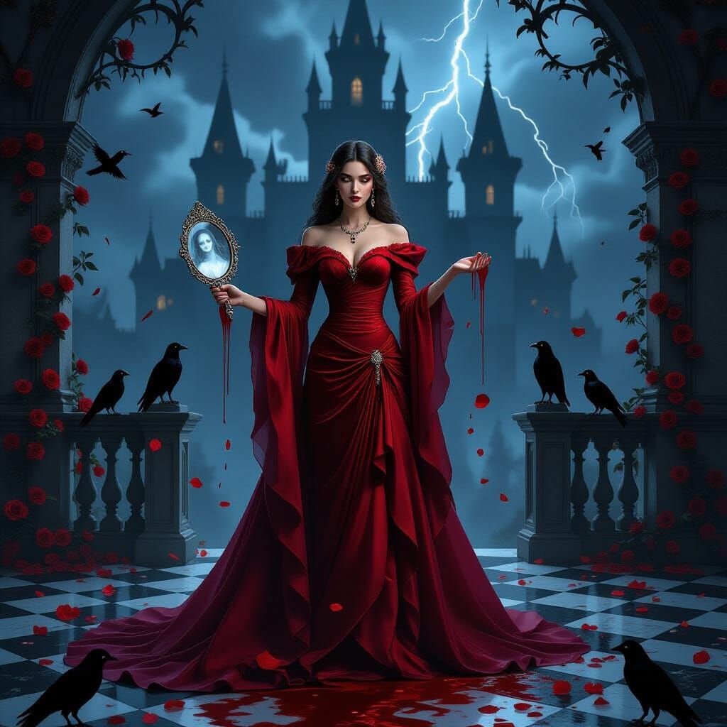 Lady Seraphine Roseblood in Gothic Manor