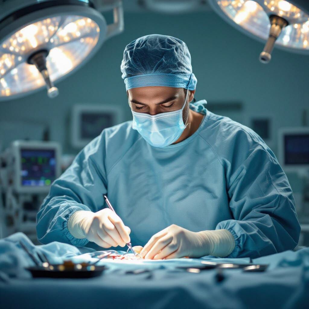 Orthopedic Surgeon at Work in Hyperrealistic Style