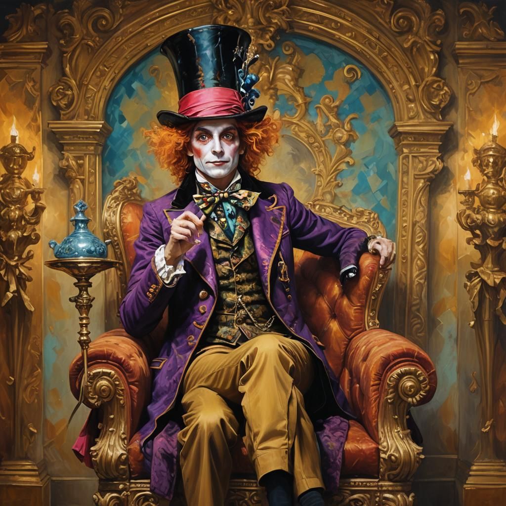 The Mad Hatter in Elegant Regalia as a Musical Icon
