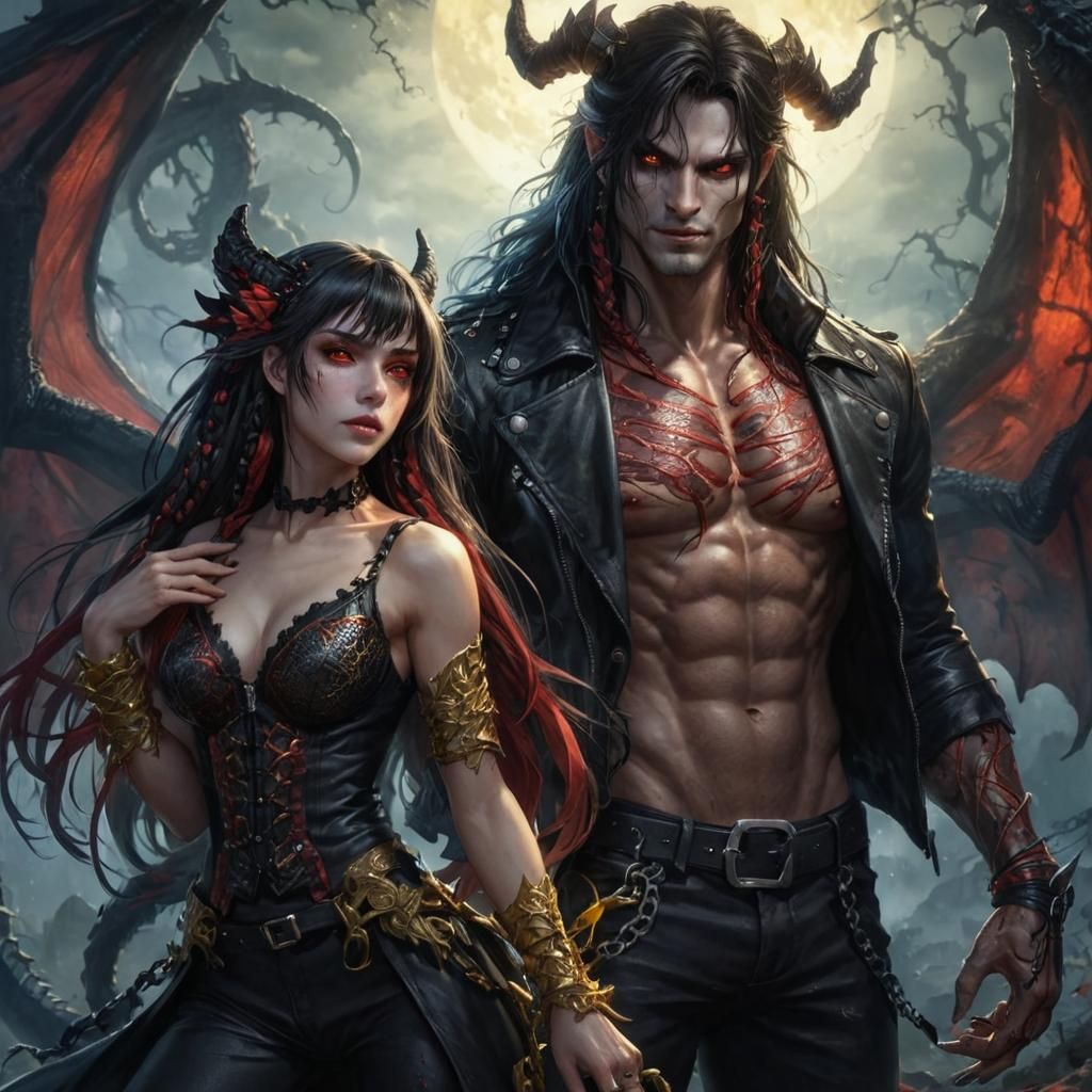 Handsome God of Death in Dragon Form: Anime Art