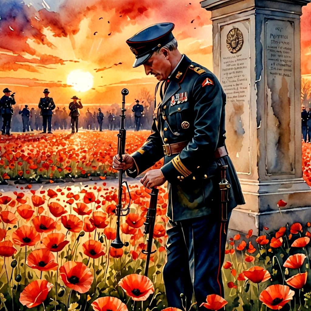 Poppy Field Remembrance with Bugler