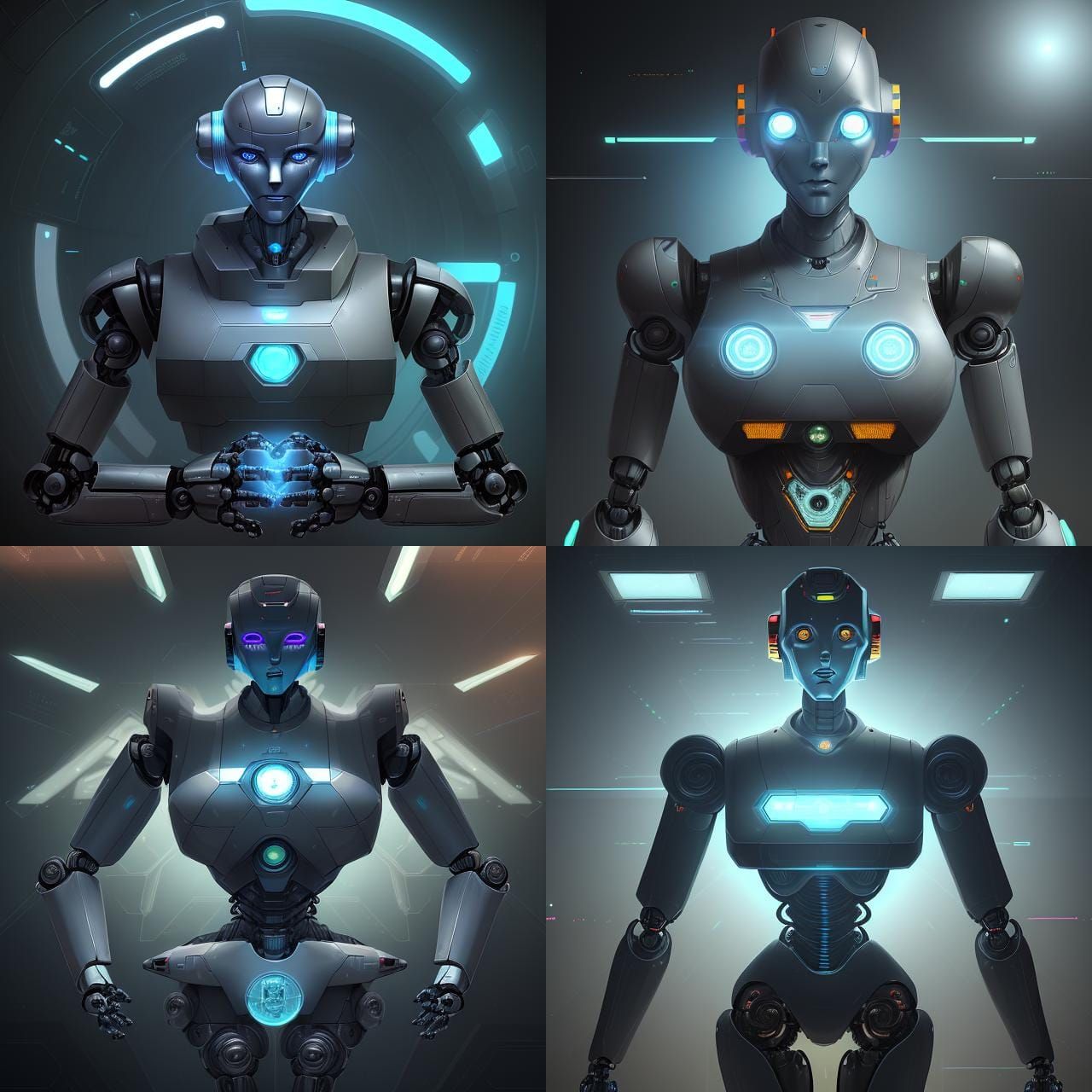 Retrofuturistic Robot in a Sci-Fi Setting