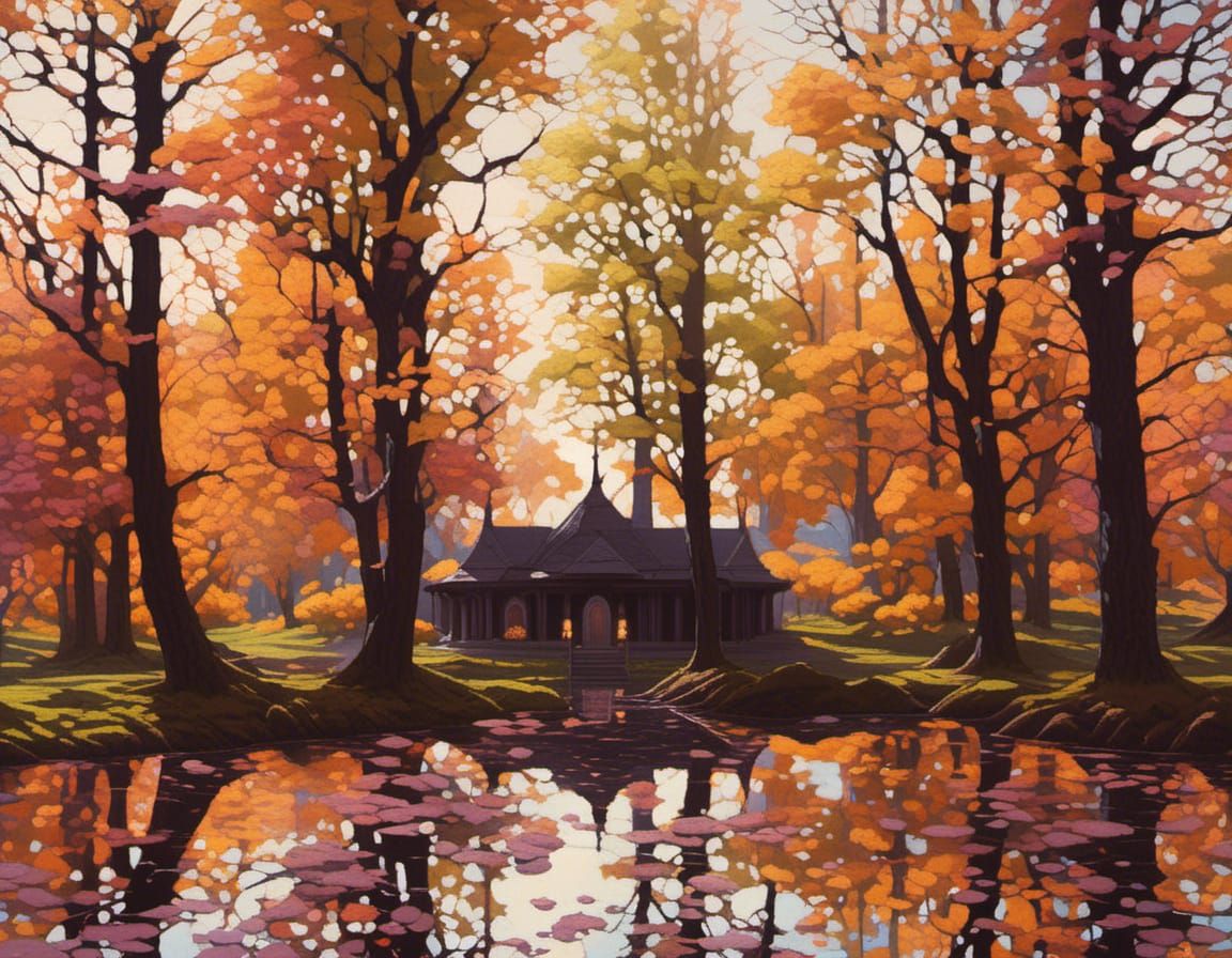 High Gothic Cottage in Fairycore Woodland Art