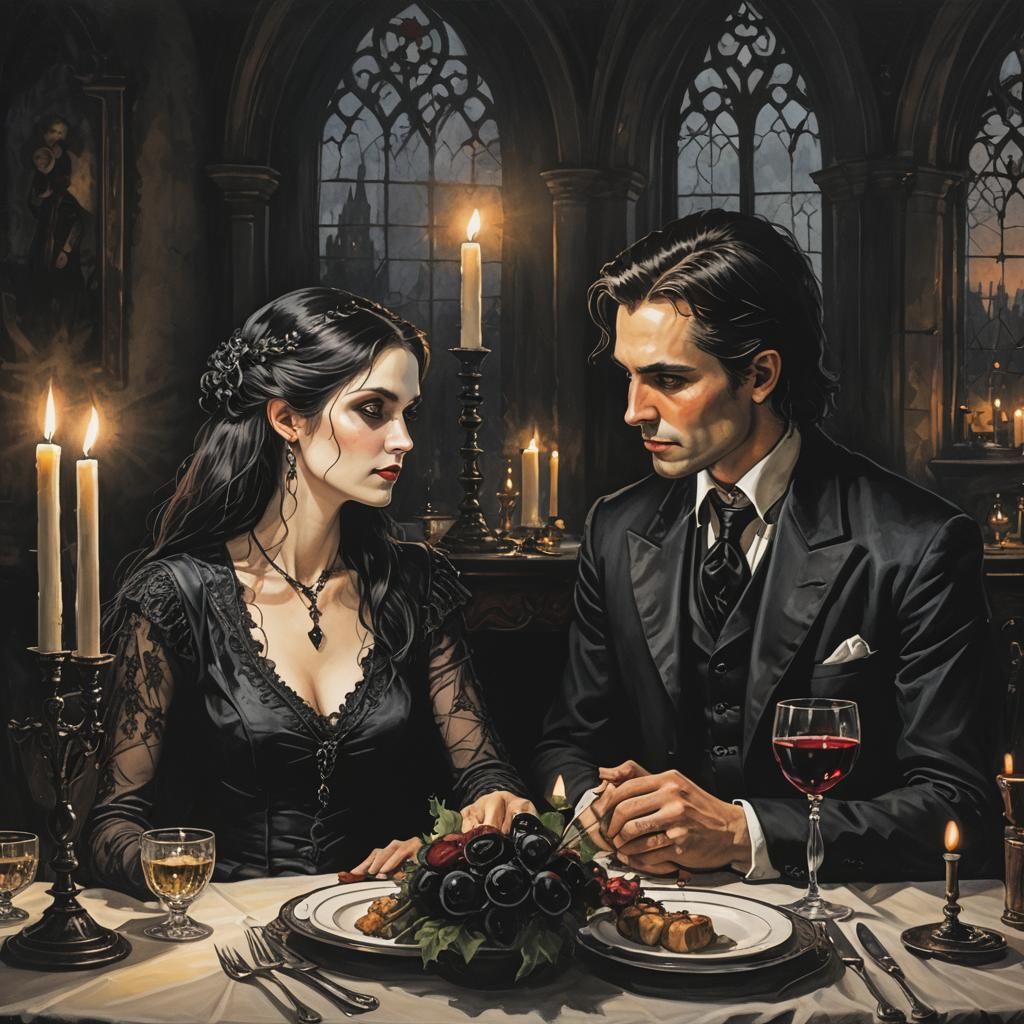 Gothic Romance: Candlelit Dinner in the Shadows