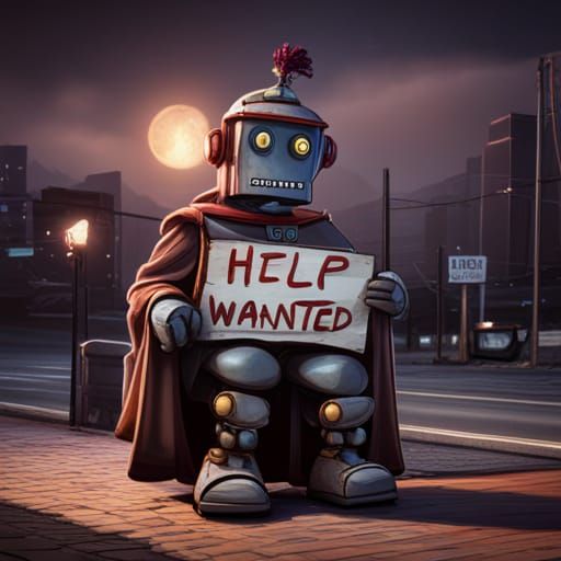 Robot's Plea: Help Wanted in a Matte Painting