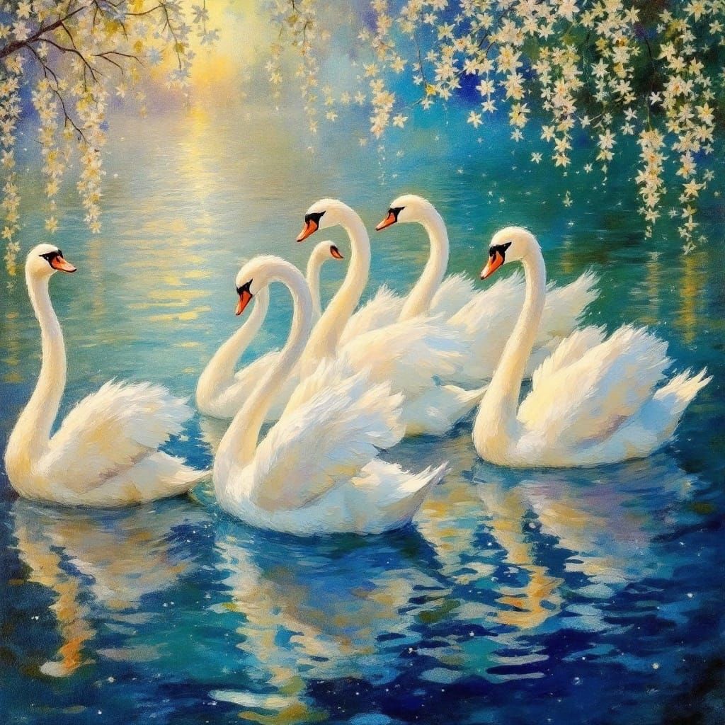 Impressionist Elves Disguised as Swans on Stage
