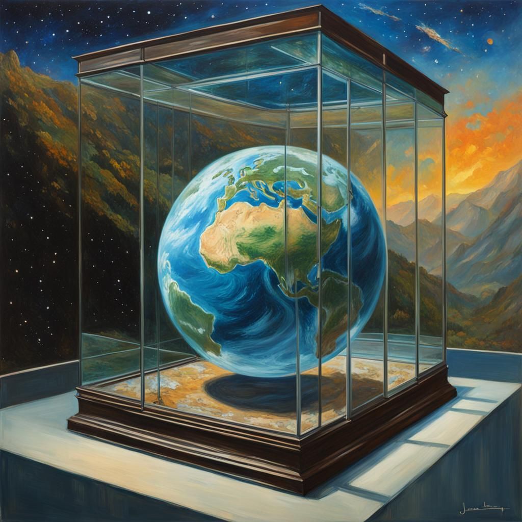 Earth Encased in Glass Boxes in Space