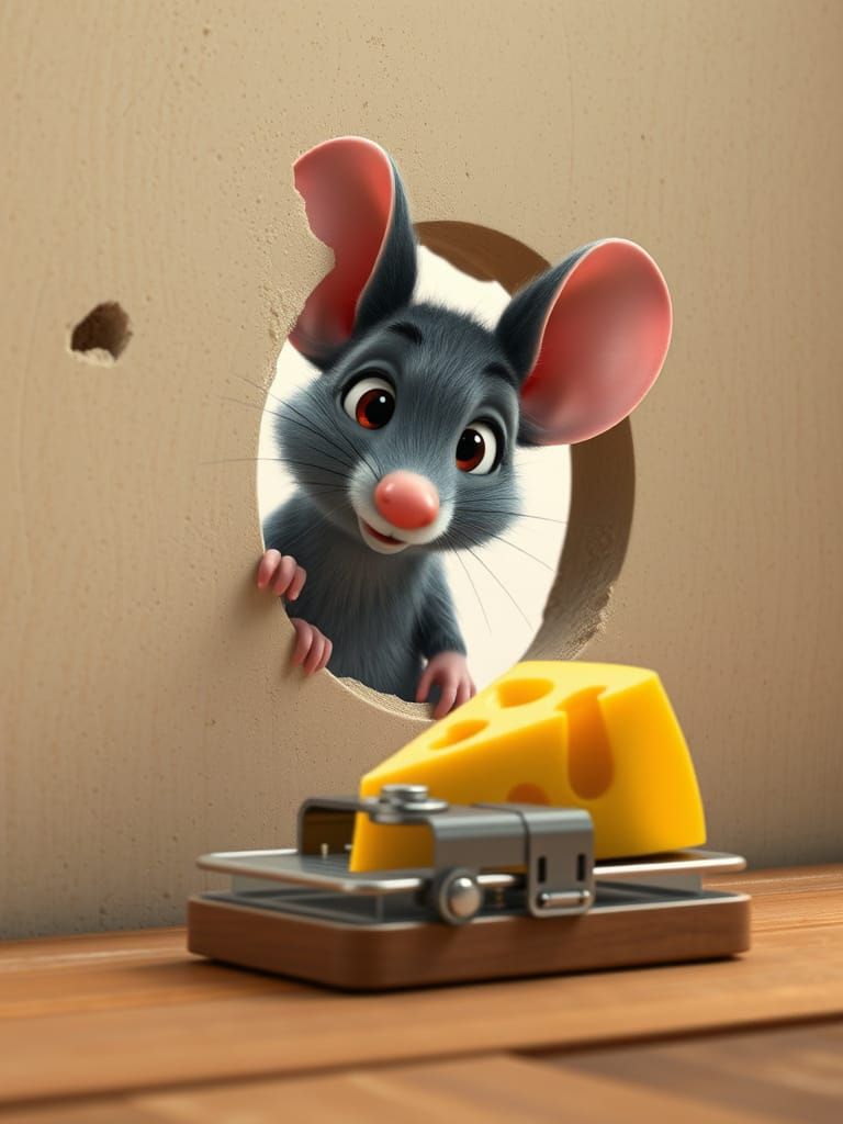 Pixar Mouse and Tempting Cheese