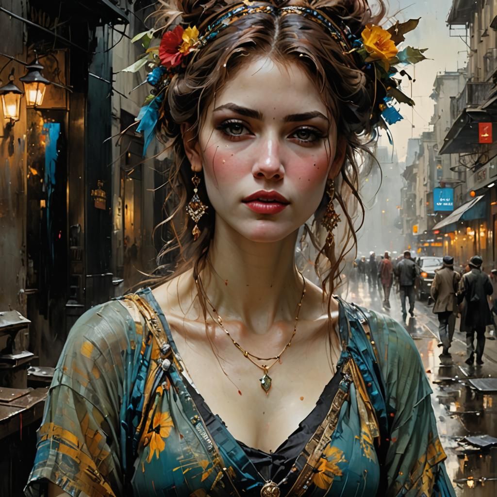 Victorian Woman Portrait in Dark Fantasy Style