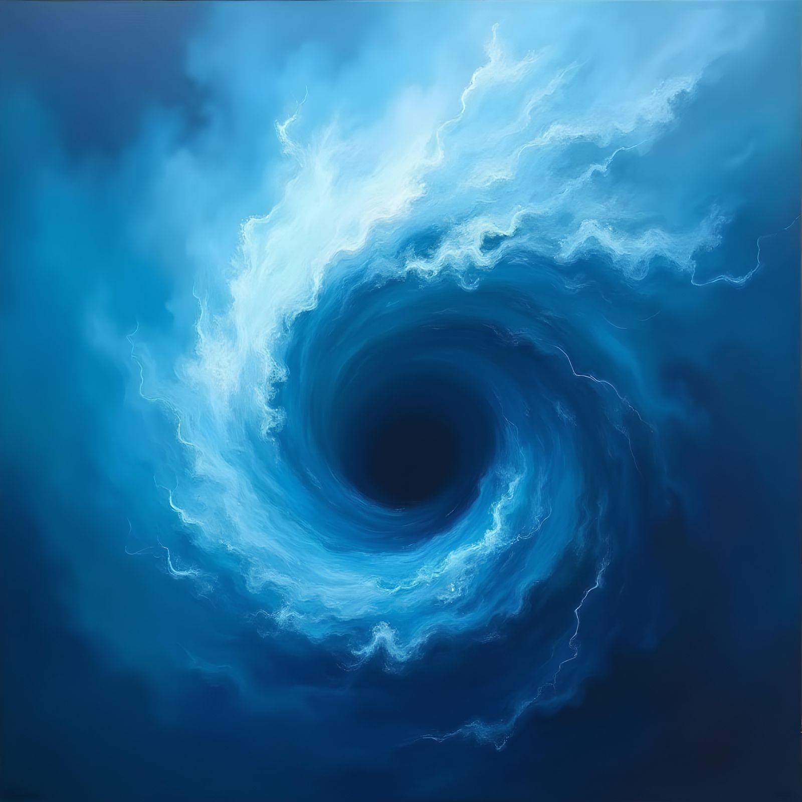 Blue Smoking Hurricane: Abstract Storm Image