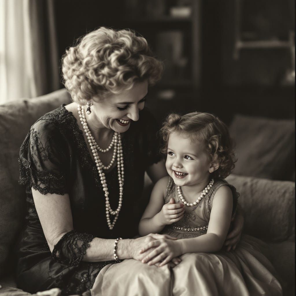 Grandmother and Granddaughter's Flapper Dress-Up