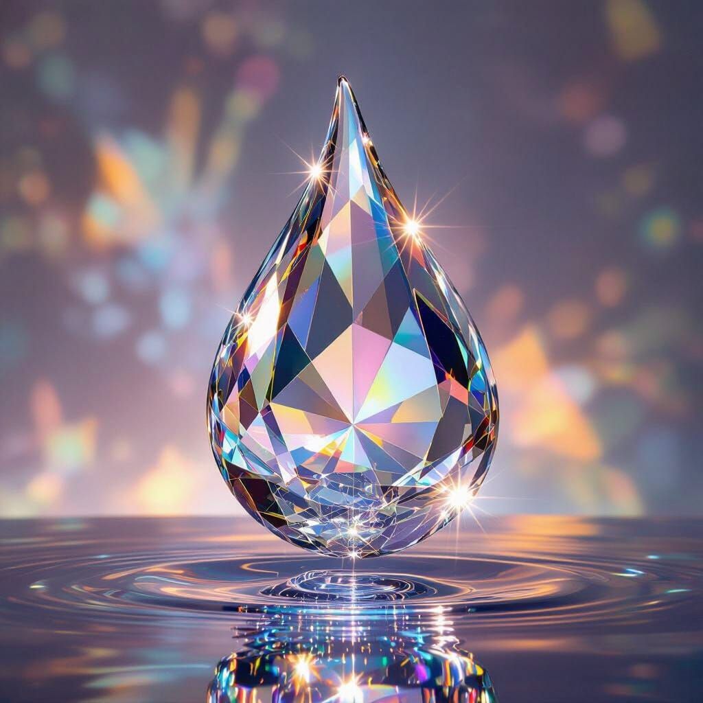 Crystalline Droplet with Prismatic Refractions