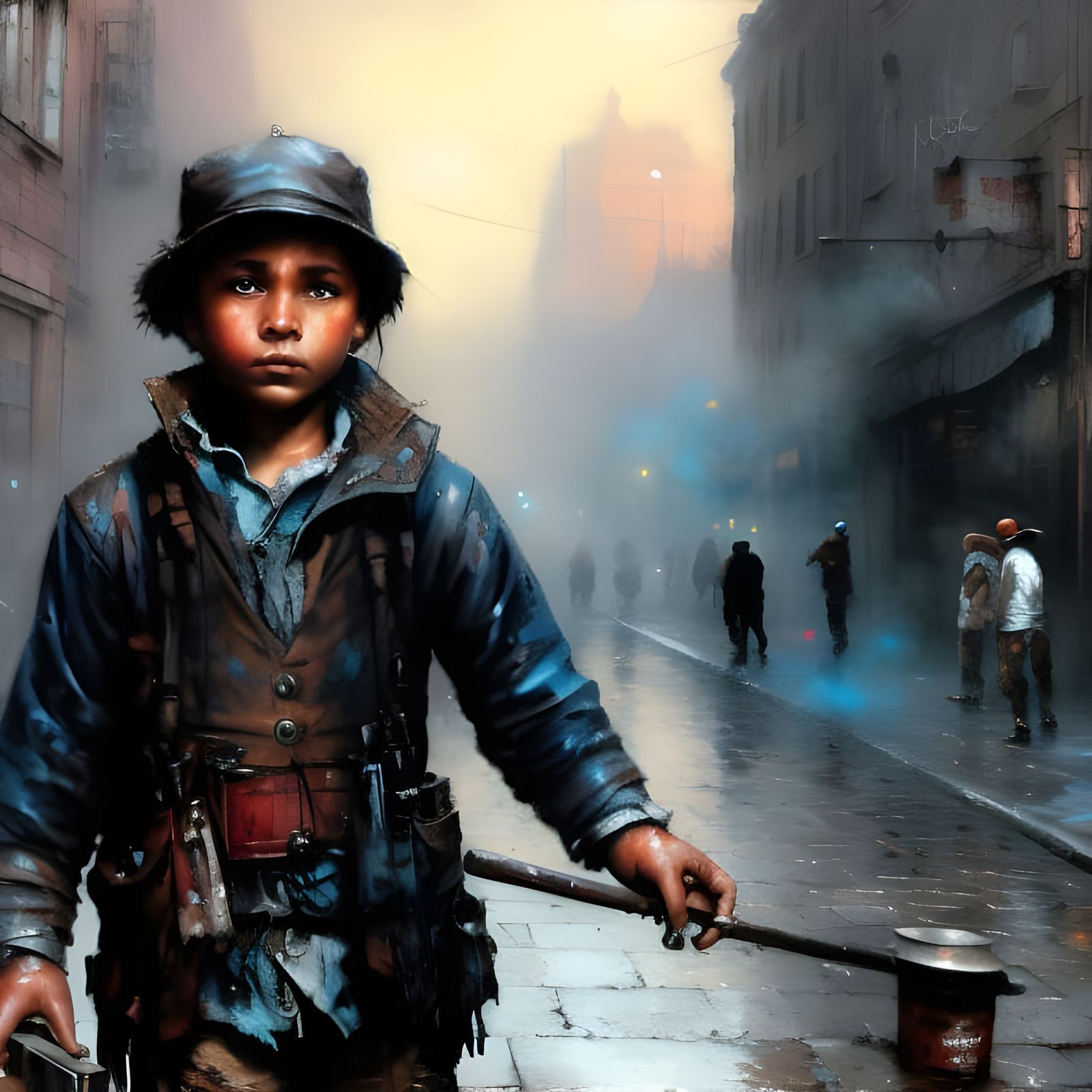 Begging Urchin: Hyper-Realistic Textures and Ink Splashes