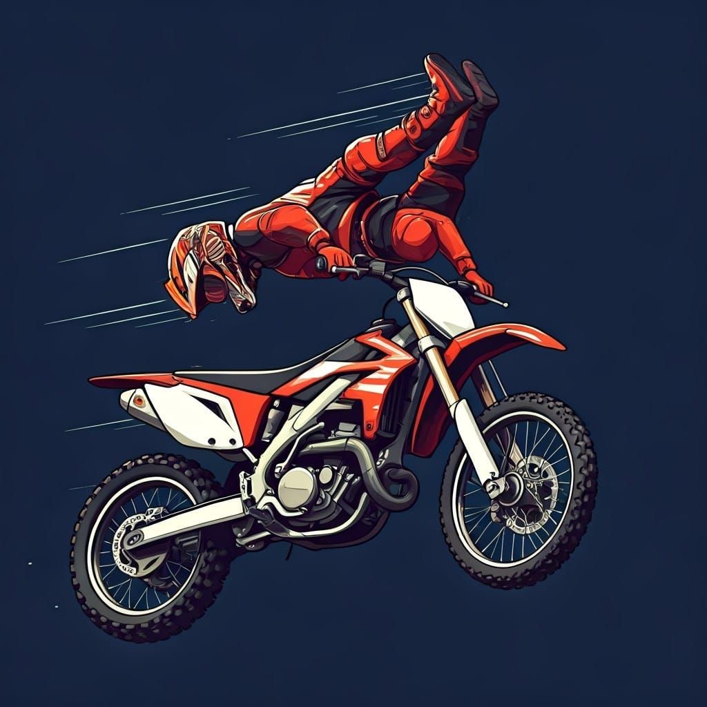 Thrilling Motocross Scene in Vibrant Navy Blue