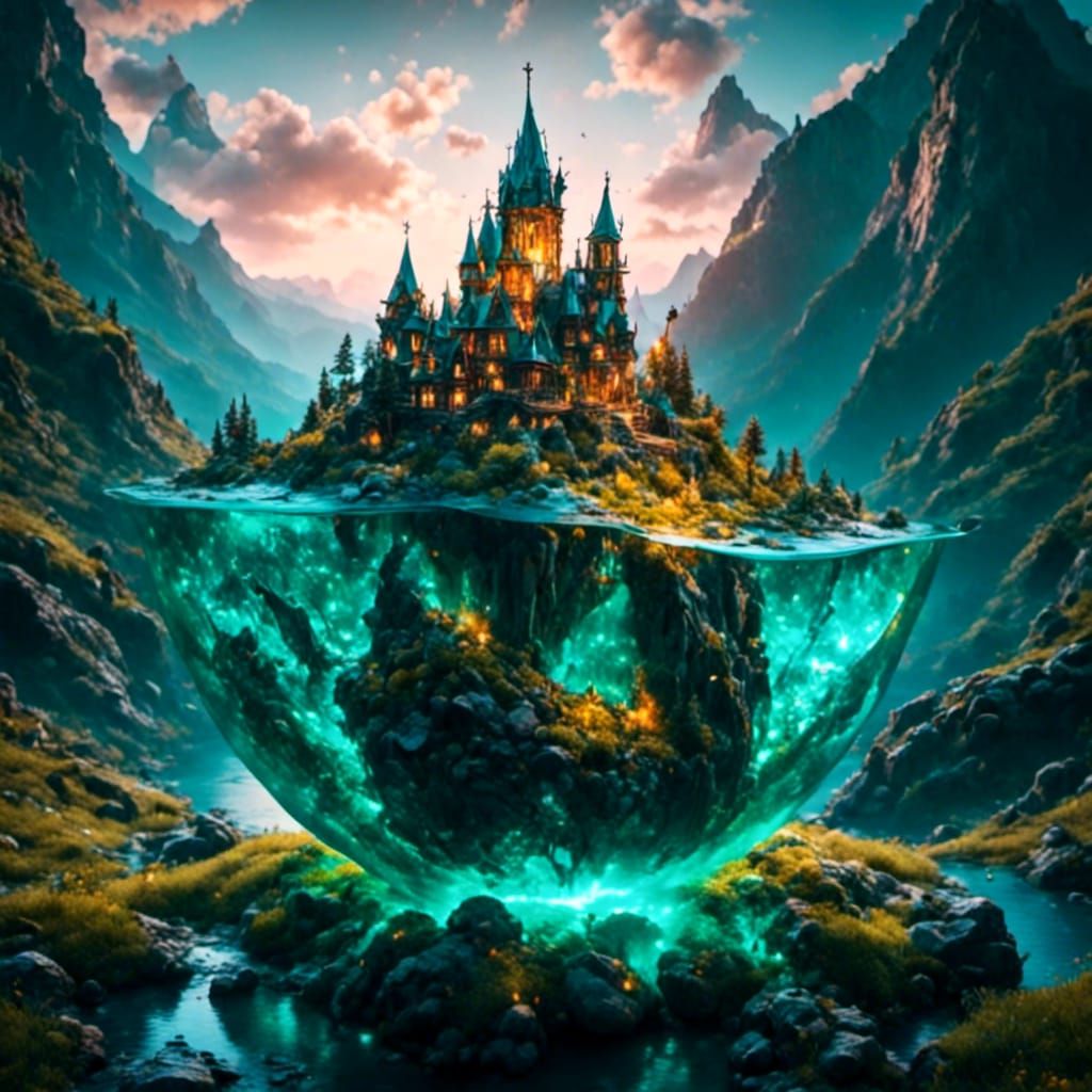 St Patrick's Day Fantasy Castle, Digital Art