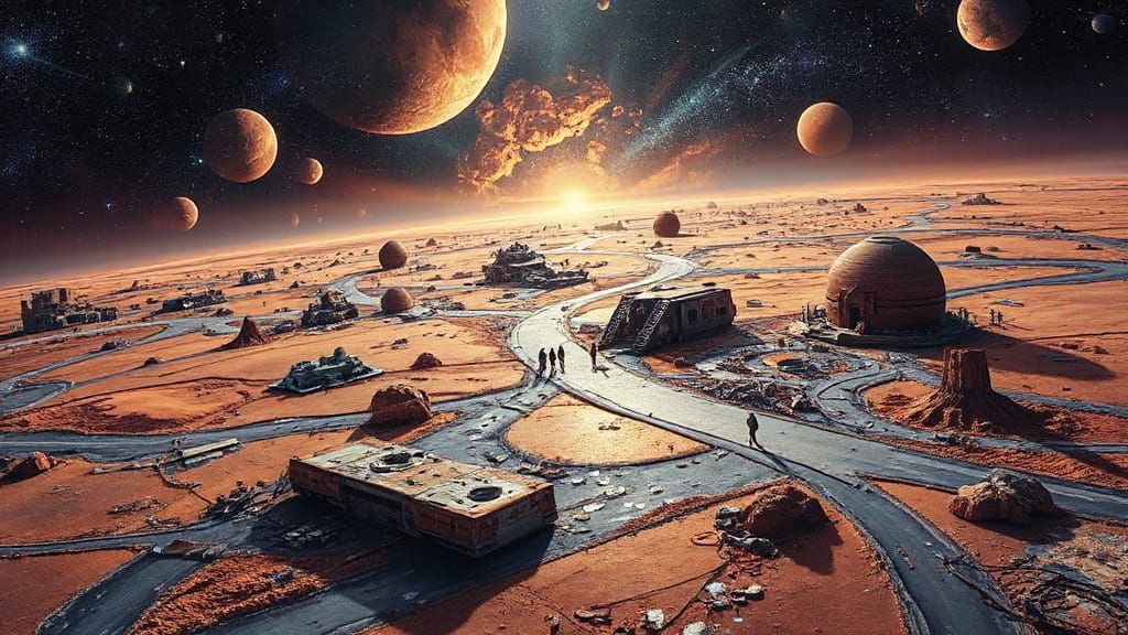 Surreal Martian Civilization Masterpiece in Filigree Fantasy...