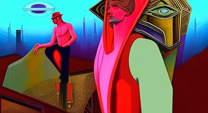Melancholy Man: Retrofuturistic Digital Masterpiece