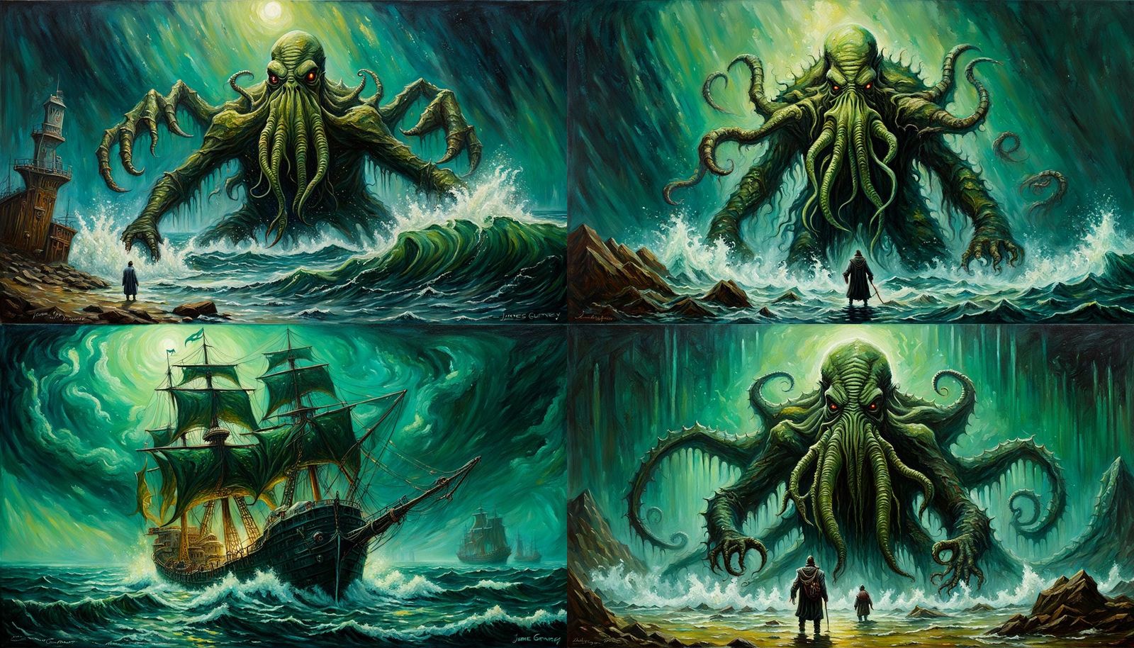 Cthulhu in Oil Painting Style