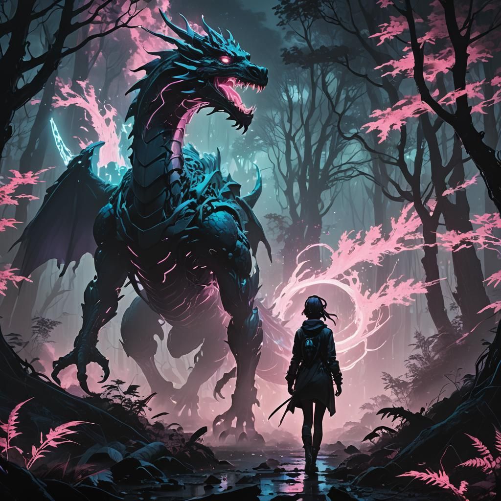 Cyberpunk Anime Tarot Card: The Moon