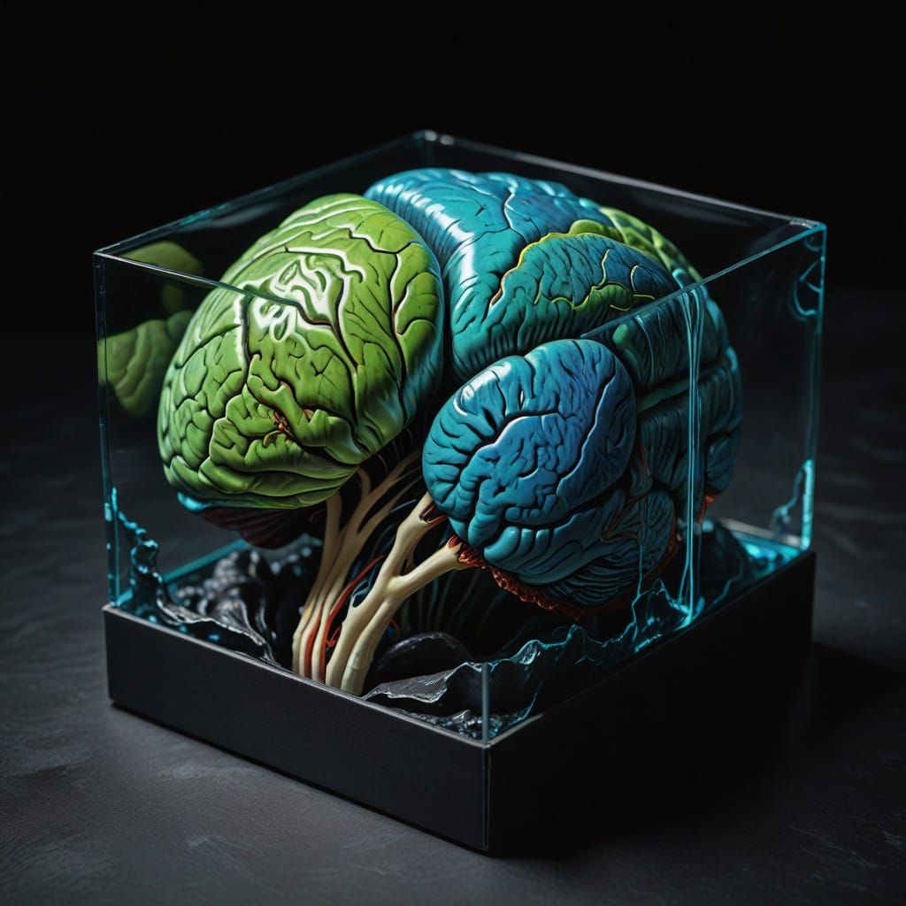 Cerebellum in a Box: Vibrant Oil Painting