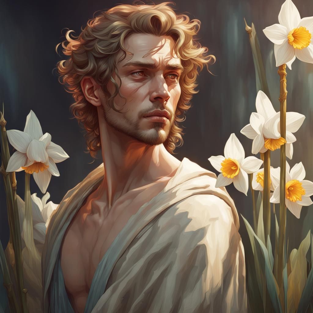 Narcissus Portrait in Hyperdetailed Style