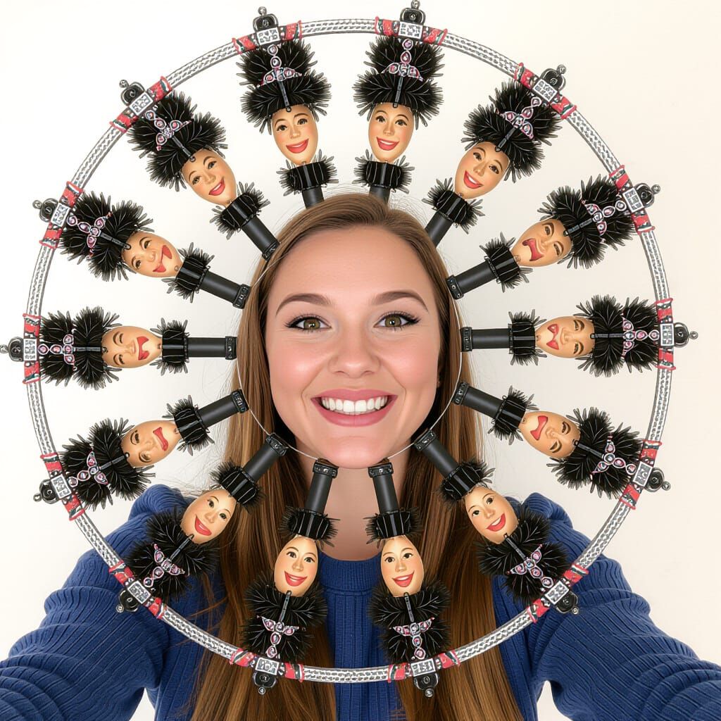 Girl's Playful Selfie: Digital Portrait