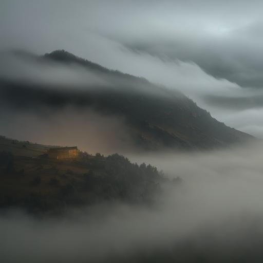 Misty Hills Landscape in Turner-Inspired Style