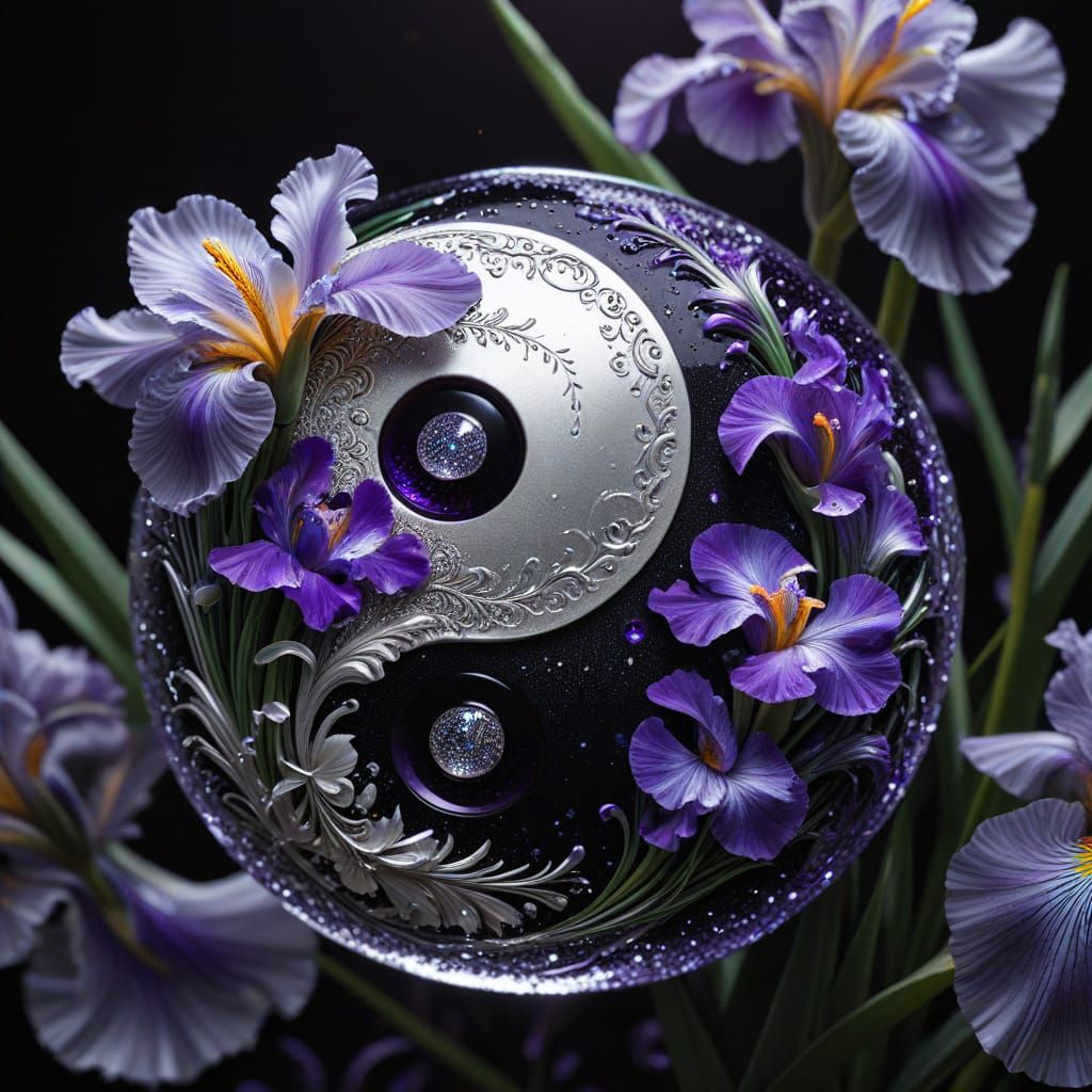Ethereal Yin Yang in Dark Fantasy Style