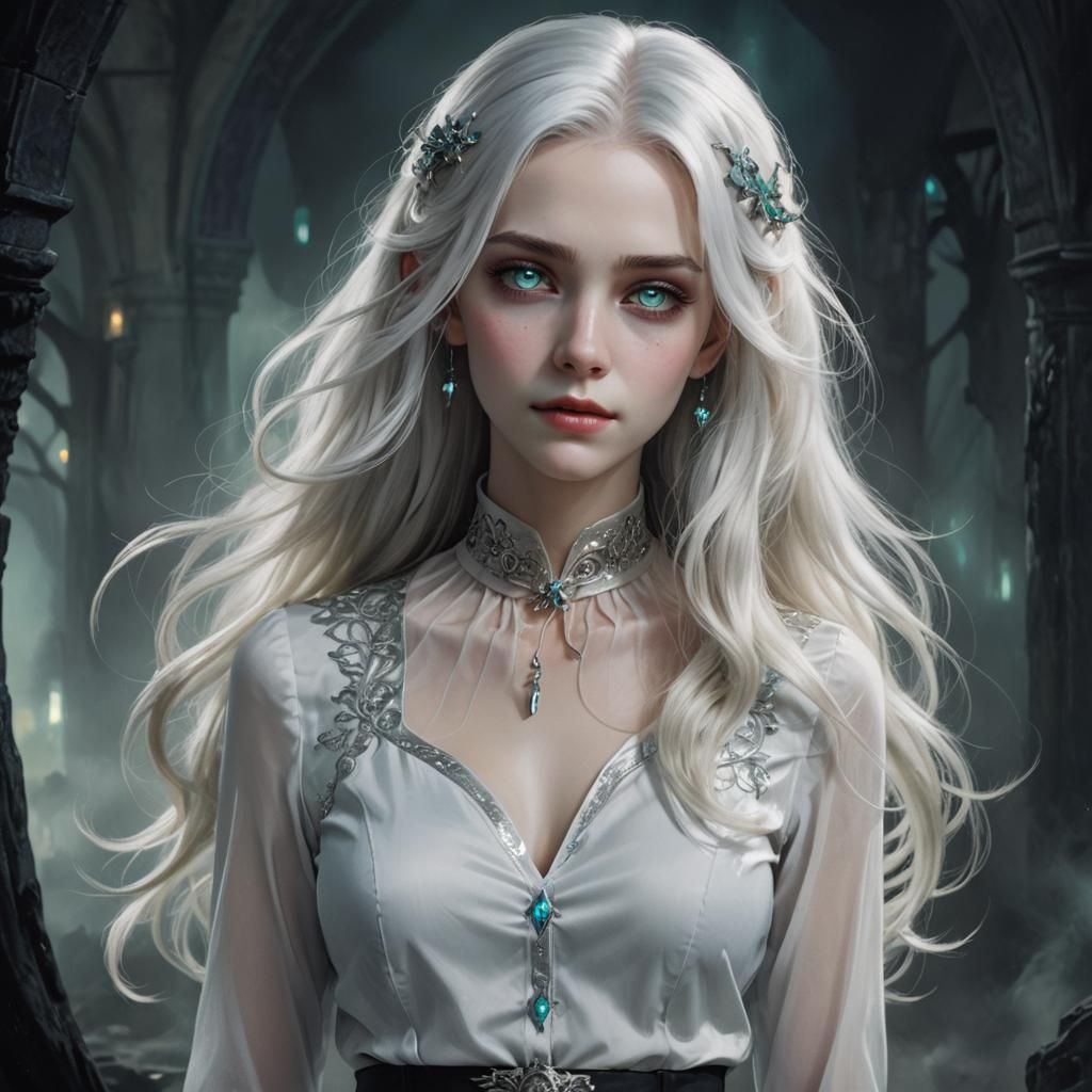 Ethereal Android in Dark Fantasy Style