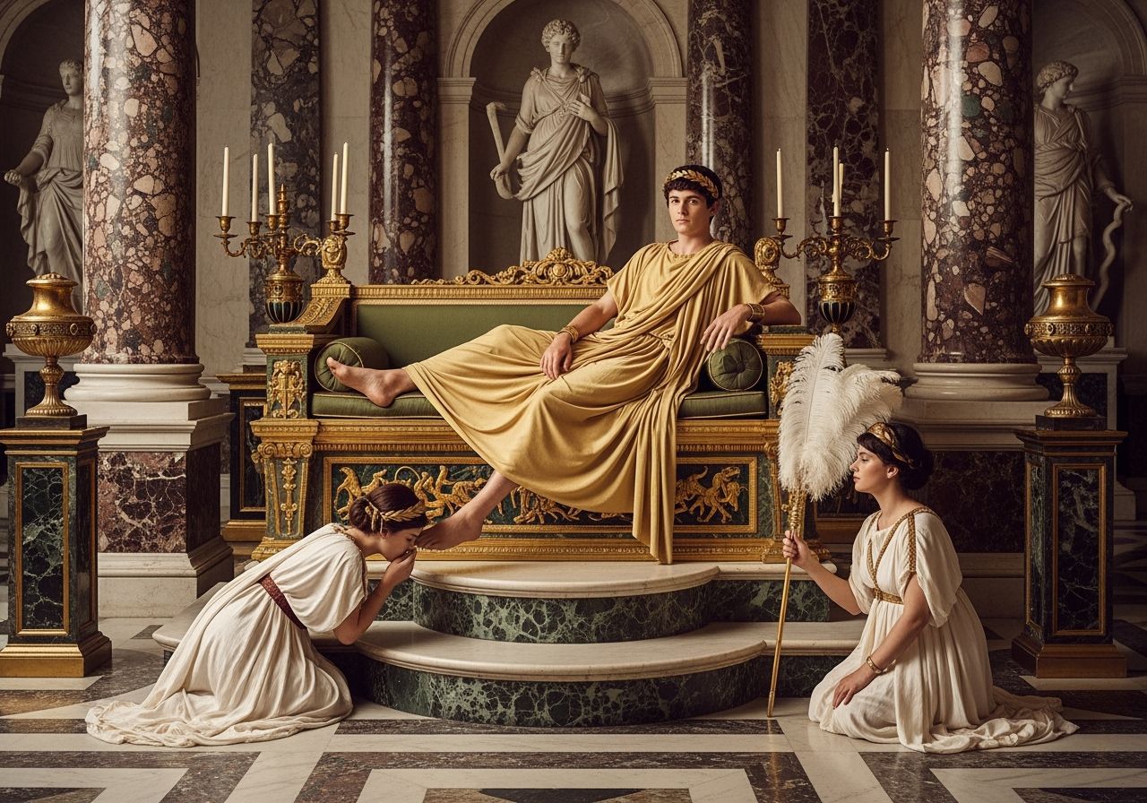 Emperor Caligula in Imperial Palace Throne Room