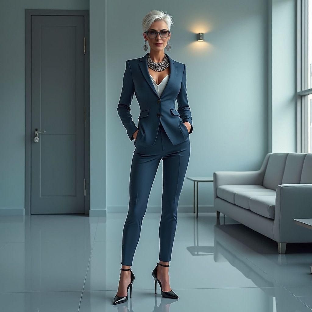 Confident Woman in Business Suit, Fantasy Concept Art